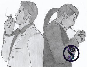 Kiryu and Majima